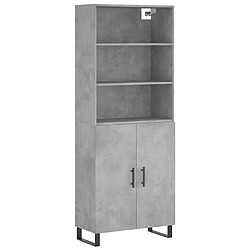 Maison Chic Buffet,Meuble de Rangement,commode pour salon,Cuisine Gris béton 69,5x34x180 cm Bois d'ingénierie -MN75573