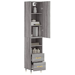 Avis Maison Chic Buffet,Meuble de Rangement,commode pour salon,Cuisine Sonoma gris 34,5x34x180 cm Bois d'ingénierie -MN95585