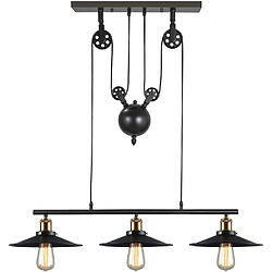 STOEX Lustre Suspension Industrielle Luminaire Vintage Plafonnier avec Poulie en