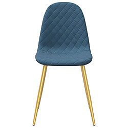 Avis vidaXL Chaises à manger lot de 4 Bleu Velours