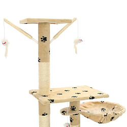 Acheter vidaXL Arbre à chat et griffoirs 230-250 cm Empreintes de pattes Beige