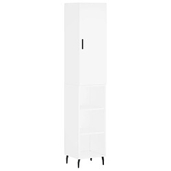 Maison Chic Buffet,Meuble de Rangement,commode pour salon,Cuisine Blanc 34,5x34x180 cm Bois d'ingénierie -MN32523