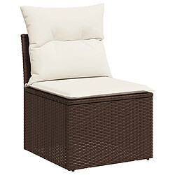 Avis vidaXL Salon de jardin avec coussins 7 pcs marron résine tressée