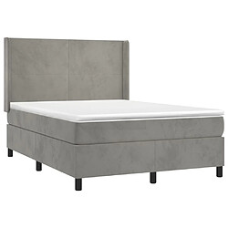 Avis vidaXL Sommier à lattes de lit matelas et LED Gris clair 140x190 cm