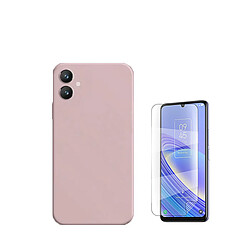 Hydrogel Cover Plein Cover Kit avant + cas de silicone liquide Phonecare pour Samsung Galaxy A05 - rose 