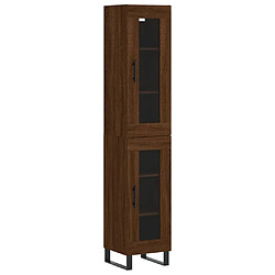 vidaXL Buffet haut Chêne marron 34,5x34x180 cm Bois d'ingénierie