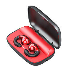 Chrono Chronus Bluetooth 5.0 Casque sans Fil Suspendue Écouteur de Sports d'oreille avec boîte de Chargement(rouge) 