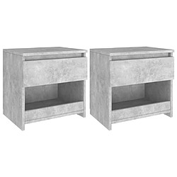 Maison Chic Lot de 2 Tables de chevet - Tables de Nuit Gris béton 40x30x39 cm Aggloméré