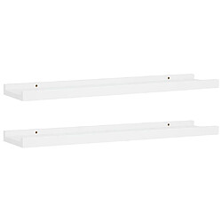 vidaXL Étagères à rebord pour cadre photo 2 pcs Blanc 60x9x3 cm MDF