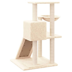 Arbre à chat avec griffoirs,niche pour chat en sisal Crème 82 cm -MN68893 pas cher