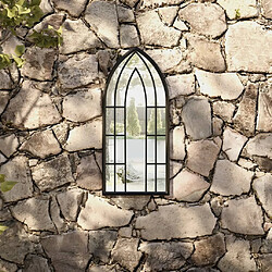 vidaXL Miroir de jardin Noir 70x30 cm Fer pour utilisation extérieure