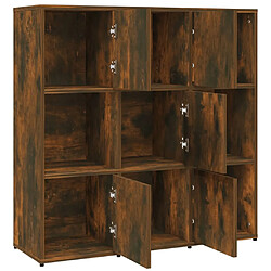 Maison Chic Bibliothèque - Armoire de livres Chêne fumé 90x30x90 cm Bois d'ingénierie -GKD21685 pas cher