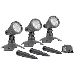 oase - kit de 3 projecteurs led 20w pour bassin - lunaqua 3 led set 3