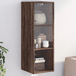 vidaXL Armoire murale avec portes en verre chêne marron 35x37x100 cm