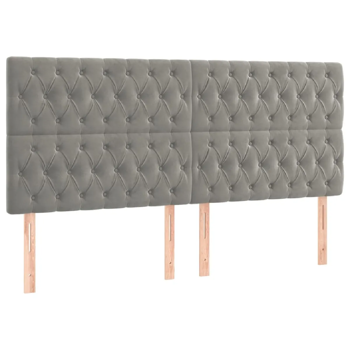 Maison Chic Lot de 4 Têtes de lit design pour chambre - Décoration de lit Gris clair 100x7x78/88 cm Velours -MN28181