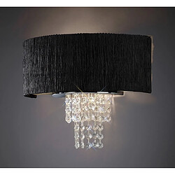 Luminaire Center Applique murale Nerissa avec Abat jour noir 2 Ampoules chrome poli/cristal