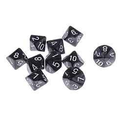 Acheter 10 pièces en plastique 10 faces d10 d10 pour jeu de société accessoire de jeu noir