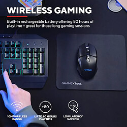 Bqhl Editions Trust Gaming GXT 112 Felox Souris Gamer sans Fil Rechargeable et Tapis de Souris, 80 Heures d'autonomie, 800-4800 PPP, Éclairage LED, 6 Boutons, Souris Gaming pour PC, Ordinateur, Windows ? Noir