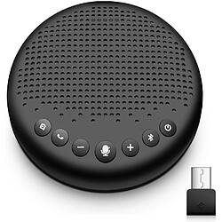 Chrono eMeet Luna Haut-Parleur Bluetooth - USB Conférence Speakerphone pour 5 à 10 Personnes, Prise de Voix 360º, Réduction du Bruit, avec Dongle, VoIP, pour PC, Zoom, Skype, Skype for Business etc,Noir 