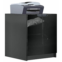 Mpc Armoire De Rangement Noir Mat Et Portes Laquées (lxhxp) : 51 X 60,5 X 54 