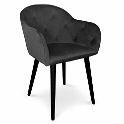 Paris Prix Fauteuil Design en Velours Glany 81cm Noir 