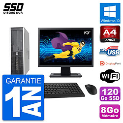 PC HP 6305 Pro SFF Ecran 19" AMD A4-5300B RAM 8Go SSD 120Go Windows 10 Wifi · Occasion 