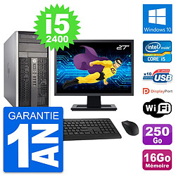 PC Tour HP Pro 6300 CMT Ecran 27" i5-2400 RAM 16Go Disque 250Go Windows 10 Wifi · Occasion 