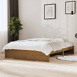 vidaXL Cadre de lit sans matelas marron miel bois massif 140x200 cm