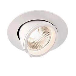 Saxby Downlight encastré intérieur à LED inclinable peinture blanche mate et verre transparent 3000K