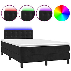 Maison Chic Lit adulte - Lit + matelas + LED,Sommier à lattes de lit et matelas LED noir 120x190 cm velours -GKD78069