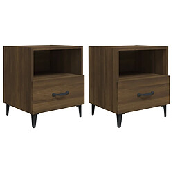 vidaXL Tables de chevet 2 pcs Chêne marron Bois d'ingénierie