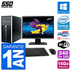 PC Tour HP Pro 6300 CMT Ecran 27" Intel G630 RAM 16Go SSD 240Go Windows 10 Wifi · Occasion 