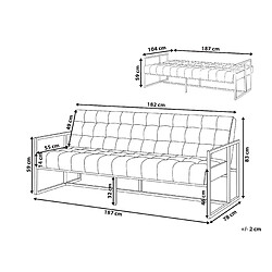 Beliani Canapé convertible 3 places en velours bleu cobalt MARSTAL