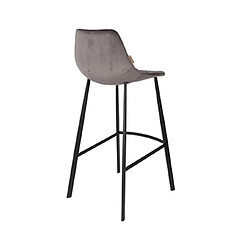 Avis Mes Lot de 2 chaises de bar H80 cm en velours gris - FRANKY