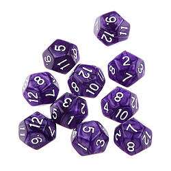 Avis 10pcs Douze Faces De Dés D12 Jouer D & D Jeux Rpg Parti Dices Purple