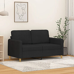 vidaXL Canapé à 2 places Noir 120 cm Tissu