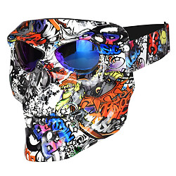 Acheter Nouvelle moto lunettes de masque de crâne de motocross couleur + lunettes bleu