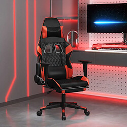 Maison Chic Chaise de jeu, Chaise gaming de massage avec repose-pied, Fauteuil gamer,Chaise de Bureau Noir&Rouge Similicuir -GKD27031