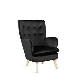 Vivaldi Fauteuil SANTOS Noir Velours