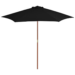 vidaXL Parasol de jardin avec mât en bois noir 270 cm 