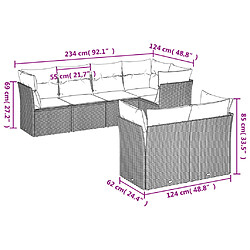 Acheter vidaXL Salon de jardin avec coussins 7 pcs marron résine tressée