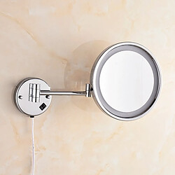 Universal Miroir de bain 10 en laiton 1 côté décoration murale rond LED cosmétique miroir de maquillage avec miroir d'éclairage Accessoires de salle de bains | Miroir de salle de bains | Miroir de salle de bains avec miroir rond 