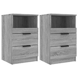 Maison Chic Lot de 2 Tables de chevet,Table de nuit,Table d'appoint pour salon Sonoma gris Bois d'ingénierie -MN58248