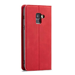 Acheter Etui en PU rouge pour votre Samsung Galaxy A8 (2018)