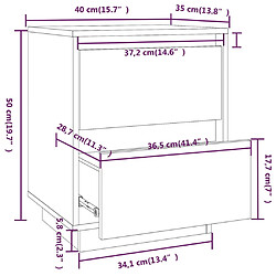 vidaXL Table de chevet Marron miel 40x35x50 cm Bois de pin massif pas cher