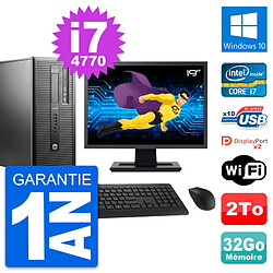 PC Tour HP ProDesk 600 G1 Ecran 19" i7-4770 RAM 32Go Disque 2To Windows 10 Wifi - Occasion