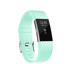 Wewoo Bracelet pour montre connectée Dragonne sport réglable à motif losanges FITBIT Charge 2 Cyan 