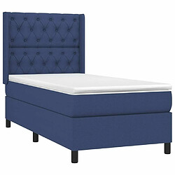 Avis Maison Chic Lit Adulte - Lit simple Lit à sommier tapissier avec matelas moelleux - Meuble de Chambre - Bleu 80x200 cm Tissu -MN81389