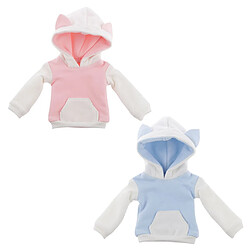 Sweat à Capuche En Coton Molletonné Avec Oreilles De Chat Pour 1/6 BJD SD Rose pas cher