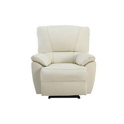 Vente-Unique Fauteuil relax électrique en cuir MARCIS - Ivoire 